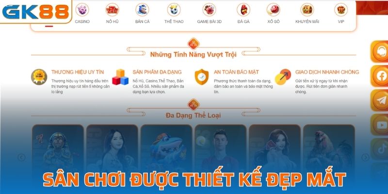 Sân chơi được thiết kế đẹp mắt, thân thiện